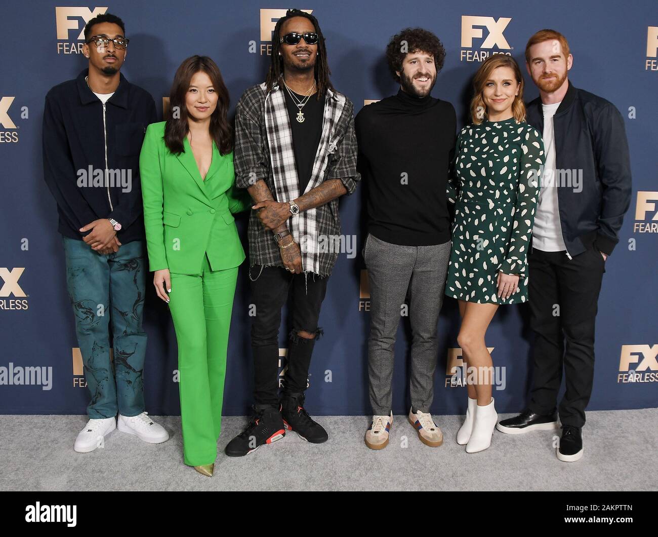 Los Angeles, USA. 09th Jan, 2020. (L-R) DAVE Cast - Travis Bennett ...