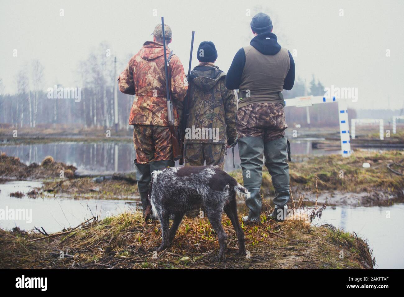 A process of hunting during hunting season, process of duck hunting