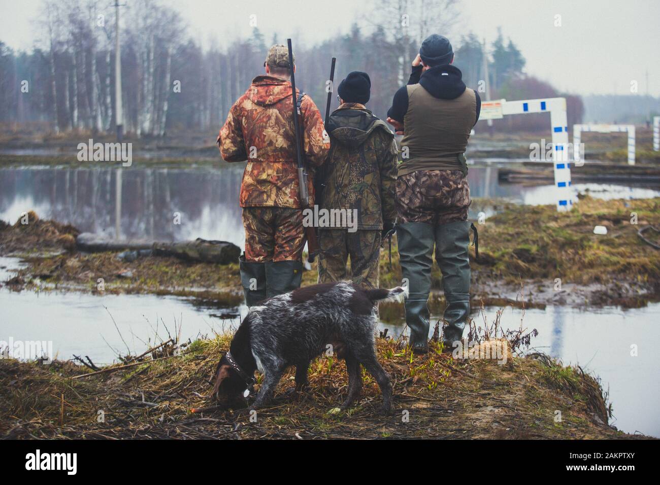 A process of hunting during hunting season, process of duck hunting