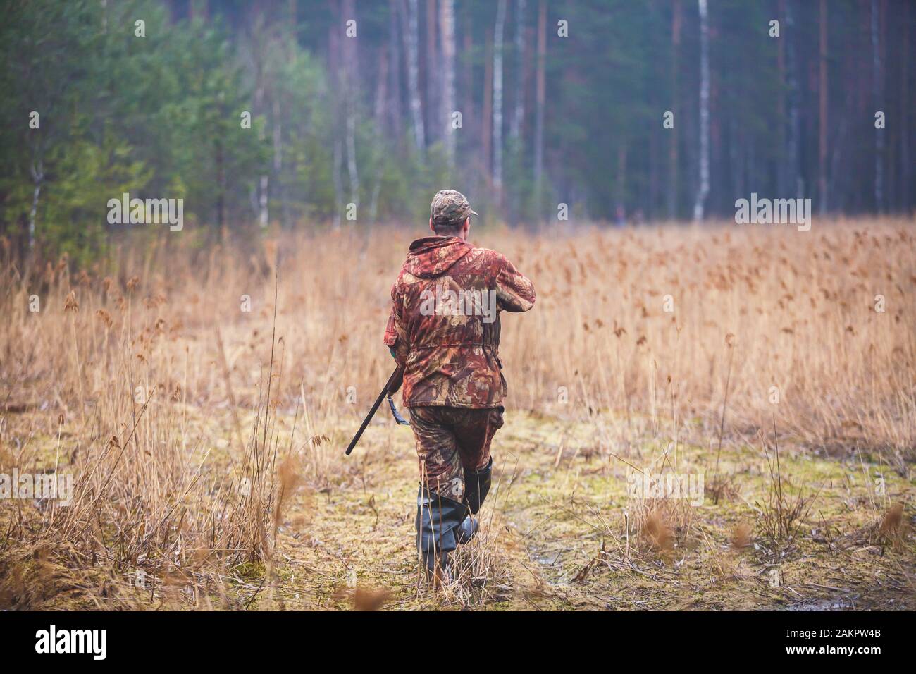 A process of hunting during hunting season, process of duck hunting