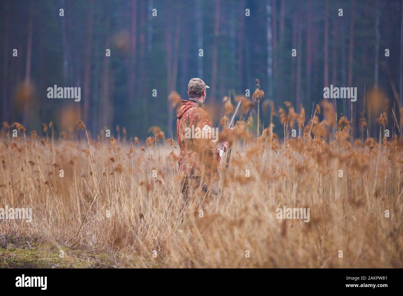 A process of hunting during hunting season, process of duck hunting