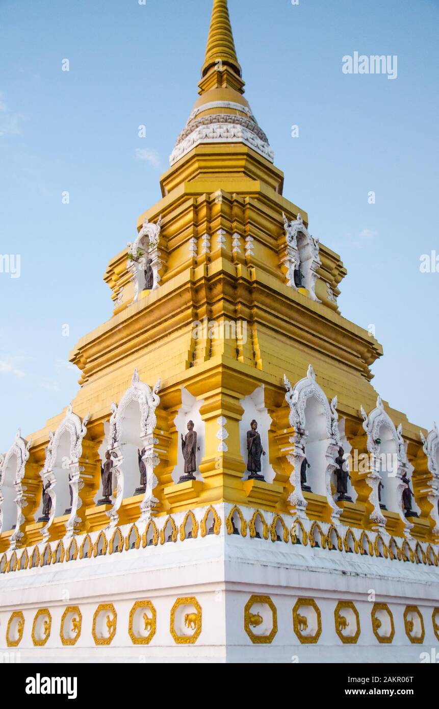 great golden pagoda with blue sky background Stock Photo - Alamy