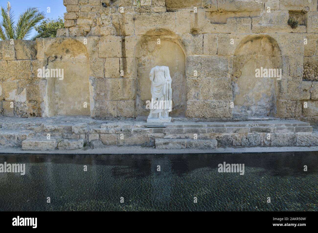Nymphaeum, öffentlicher Brunnen, Ausgrabungsstätte Caesarea, Israel Stock Photo