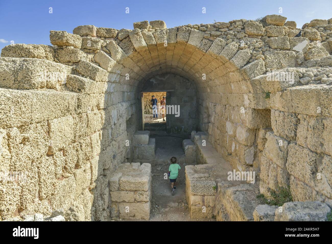 Lager- und Wohnhäuser, Ausgrabungsstätte Caesarea, Israel Stock Photo