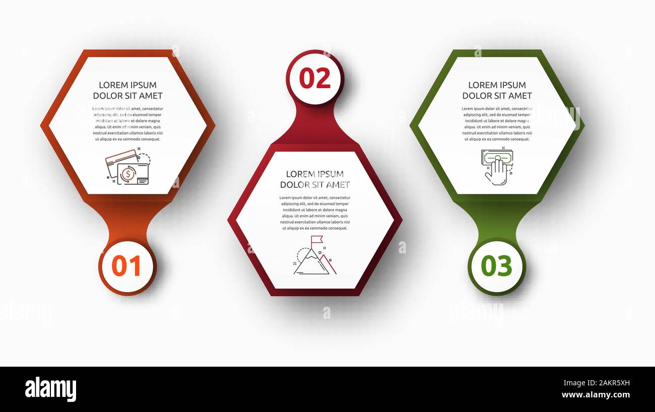 Vector infographic with 2 hexagons and circles. Used for two diagrams ...