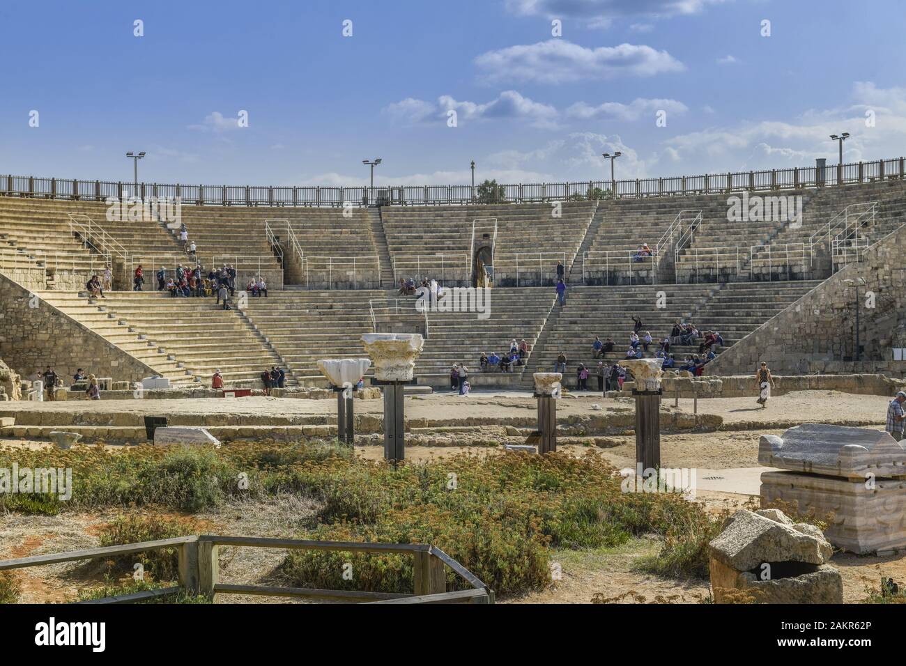 Amphitheater, Ausgrabungsstätte Caesarea, Israel Stock Photo