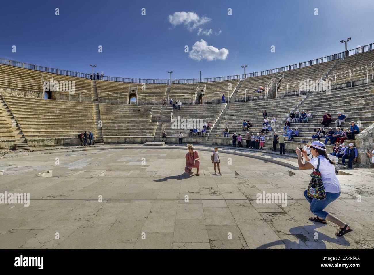 Amphitheater, Ausgrabungsstätte Caesarea, Israel Stock Photo