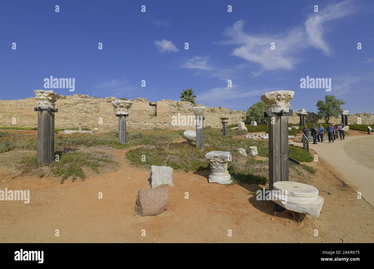 Säulenfragmente, Caesarea, Israel Stock Photo