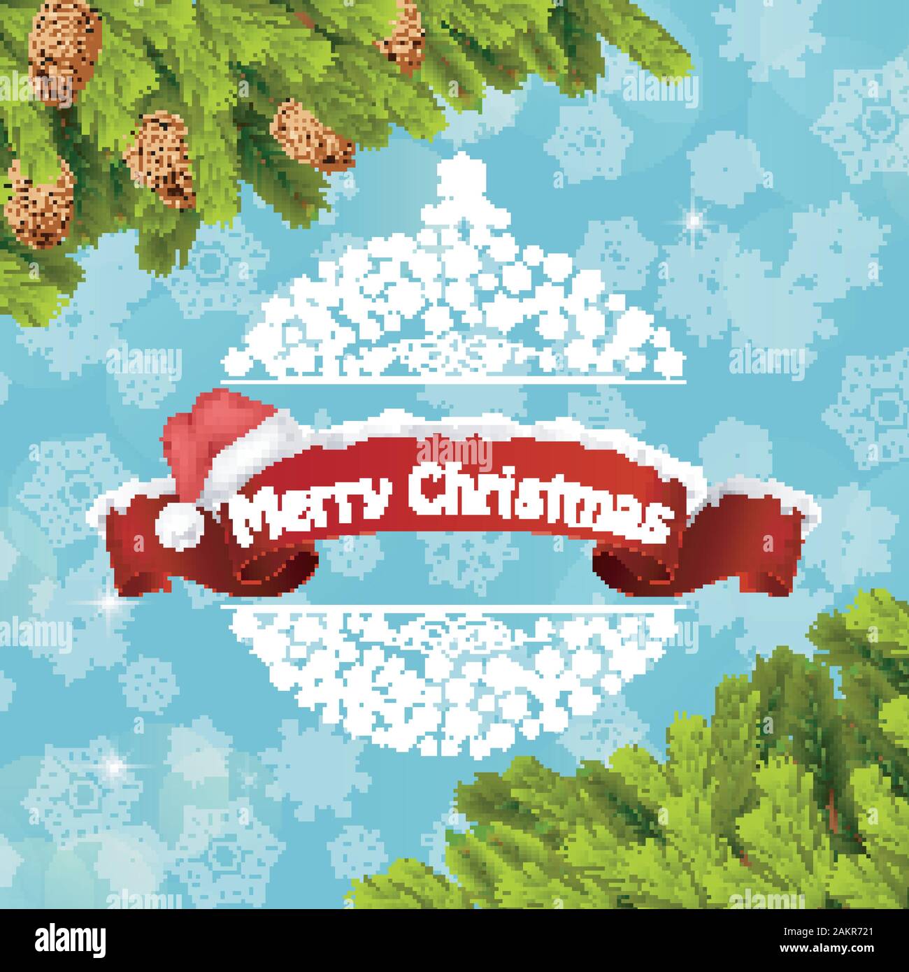 Merry christmas background banner and christmas tree Stock Vector Image