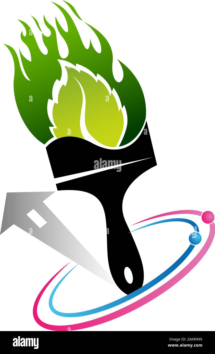 Eco Paint Brush logo Stock Photo Alamy