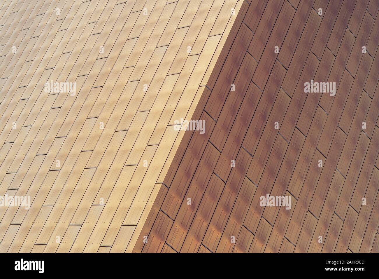 Modern architectural details. Abstract metallic gold facade Stock Photo