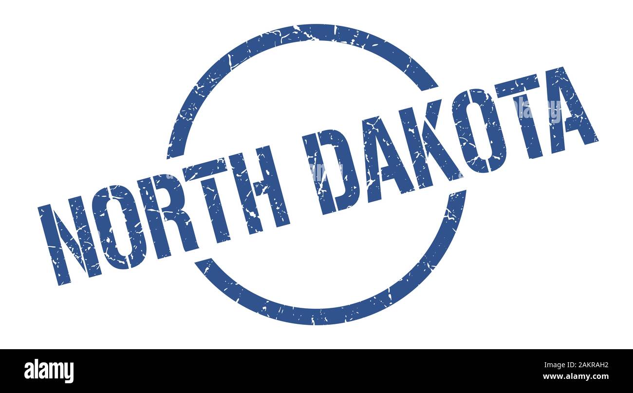 North Dakota stamp. North Dakota grunge round isolated sign Stock Vector