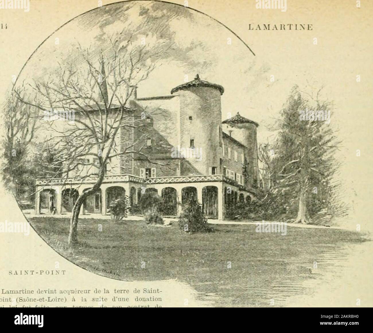 Le Monde moderne . MAISON NATALE DE L A .M A 1! T I N E La maison natale de Lamartine, à M.àcon, porte lenuméro 18 de la rue des Ursulines. En 1870, on a placésur la façade une plaque de marbre noir où on lit liu-scriptiou suivante : ICI EÇT NÉ ALPHOXSK-SIARIE-LOriS DE LAMARTINE I.E 21 OCTOBRE 1790. Lamartine trouva cette maison dans lhéritage de sononcle, labbé Jeau-Baptiste-Frauçois de Lamartine, dontil fut légataire universel. Il la vendit en 1828 pour lasomme de 4 OOÛ francs. Mctor Hugo, Alfred de igny, Alfredde Musset lui-même, nous retrouvonsces invocations à la divinité, ces appelsà un Stock Photo