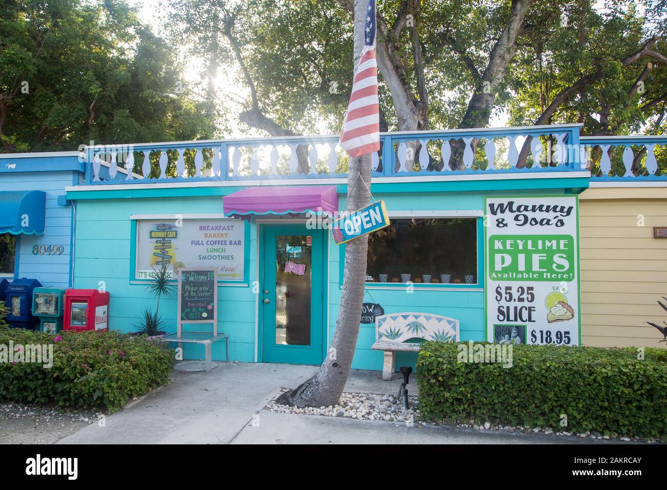Colorful Cafe, Coffee Bar, Islamorada, Florida Keys, Florida, USA Stock