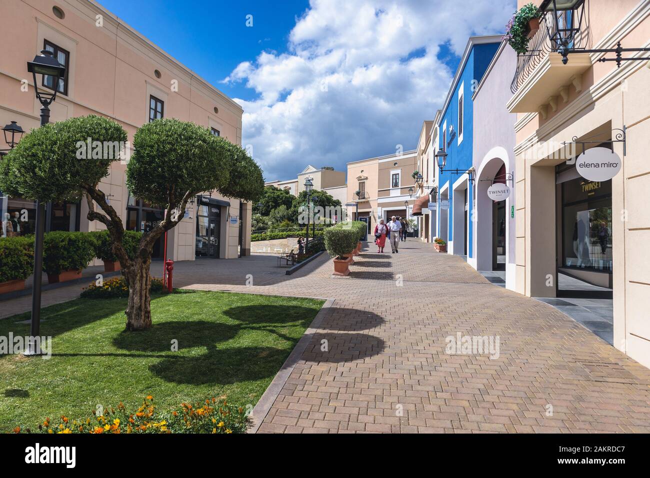 Sicilia Outlet Village located on Palermo-Catania motorway in Agira town on Sicily Island in Italy Stock Photo