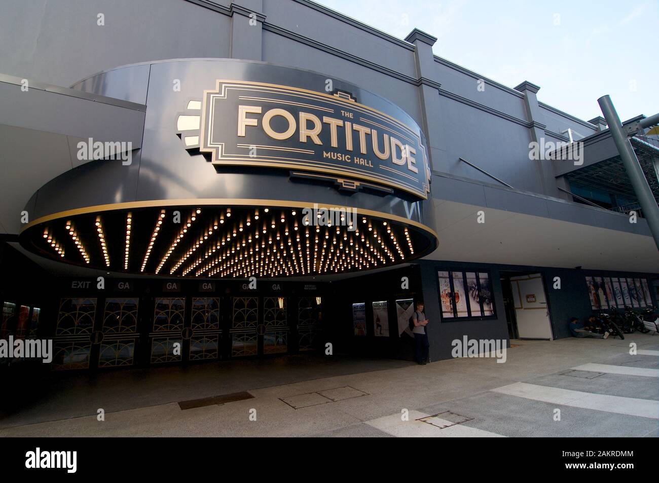 Brisbane, Queensland, Australia - 13th November 2019 : View of the Art Deco inspired Fortitude music hall entrance located in Fortitude Valley distric Stock Photo