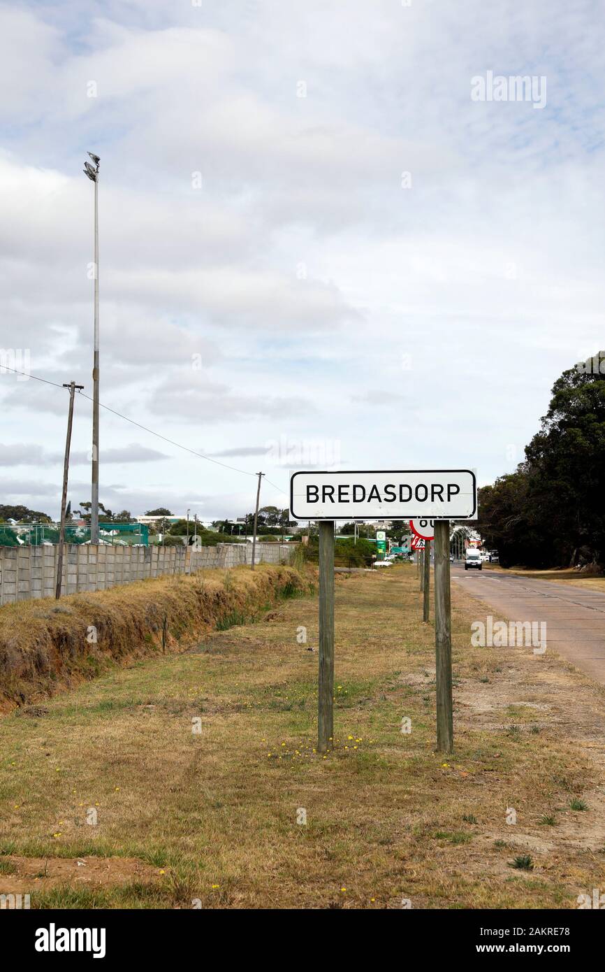 Bredasdorp sign, Overberg region, Western Cape Province, South Africa