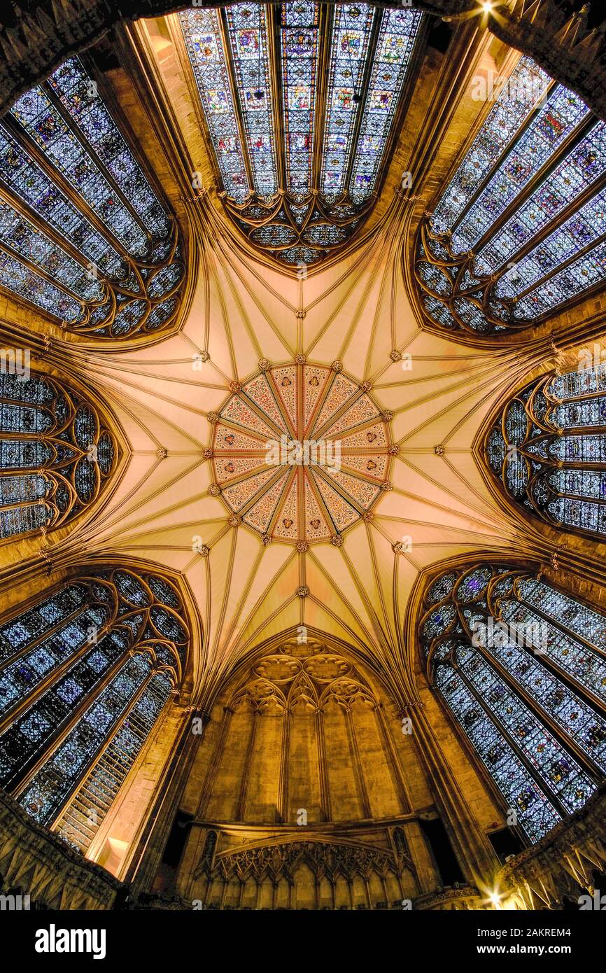 The Chapter House, York Minster, UK was built between 128586 but the