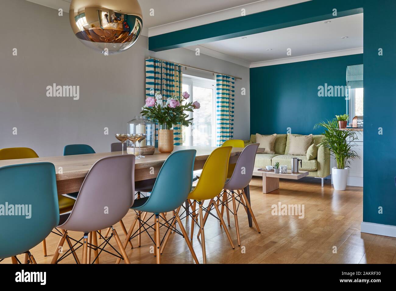 dining table with colour Stock Photo Alamy