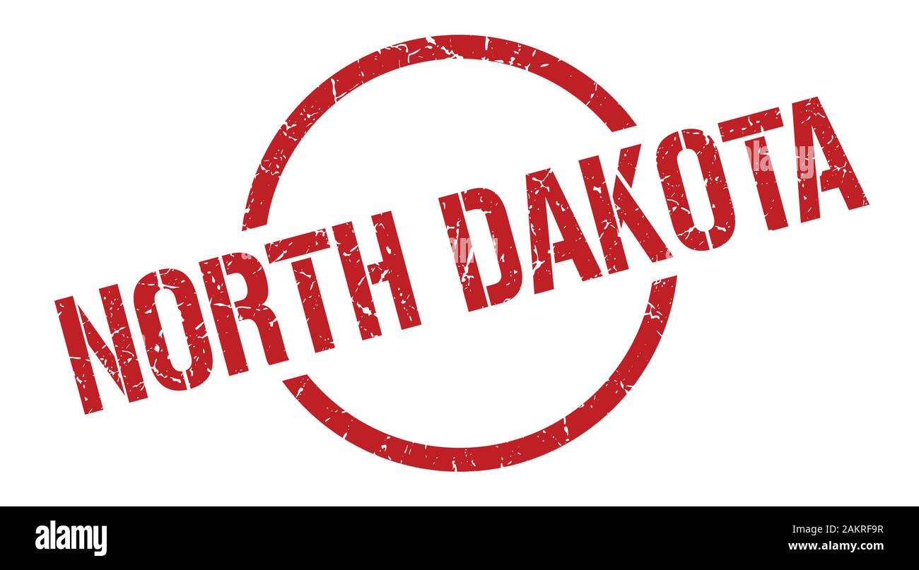 North Dakota stamp. North Dakota grunge round isolated sign Stock Vector