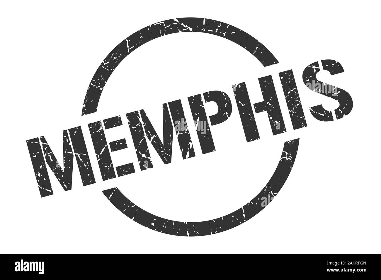 Memphis stamp. Memphis grunge round isolated sign Stock Vector