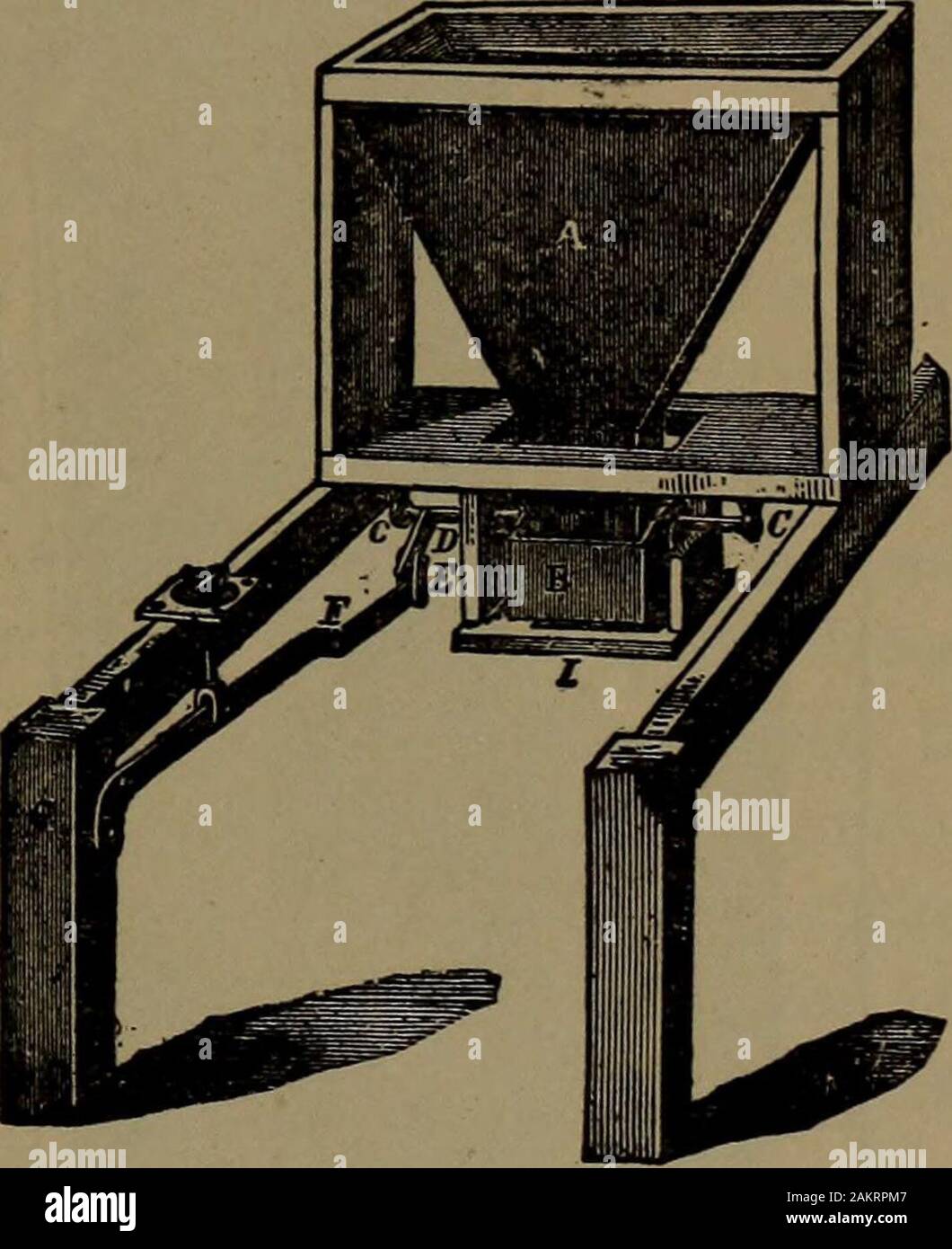Text-book of hygiene; a comprehensive treatise on the principles and practice of preventive medicine from an American stand-point . Fig. 11. Fig. 12. Fig. 11.—Pull-up Handle Commode, Showing the Door Open forRemoving Pail. The flap of the seat and earth reservoir are alsopartially raised to show the construction. Fig. 12.—Showing the Apparatus Mounted on Bearers as whenFixed. Seat removed, showing mechanical arrangement. or ashes. The earth-closet is the invention of the Eev. HenryMoule, of England, and consists of an ordinary commode or closet,the essential feature of which is a reservoir con Stock Photo