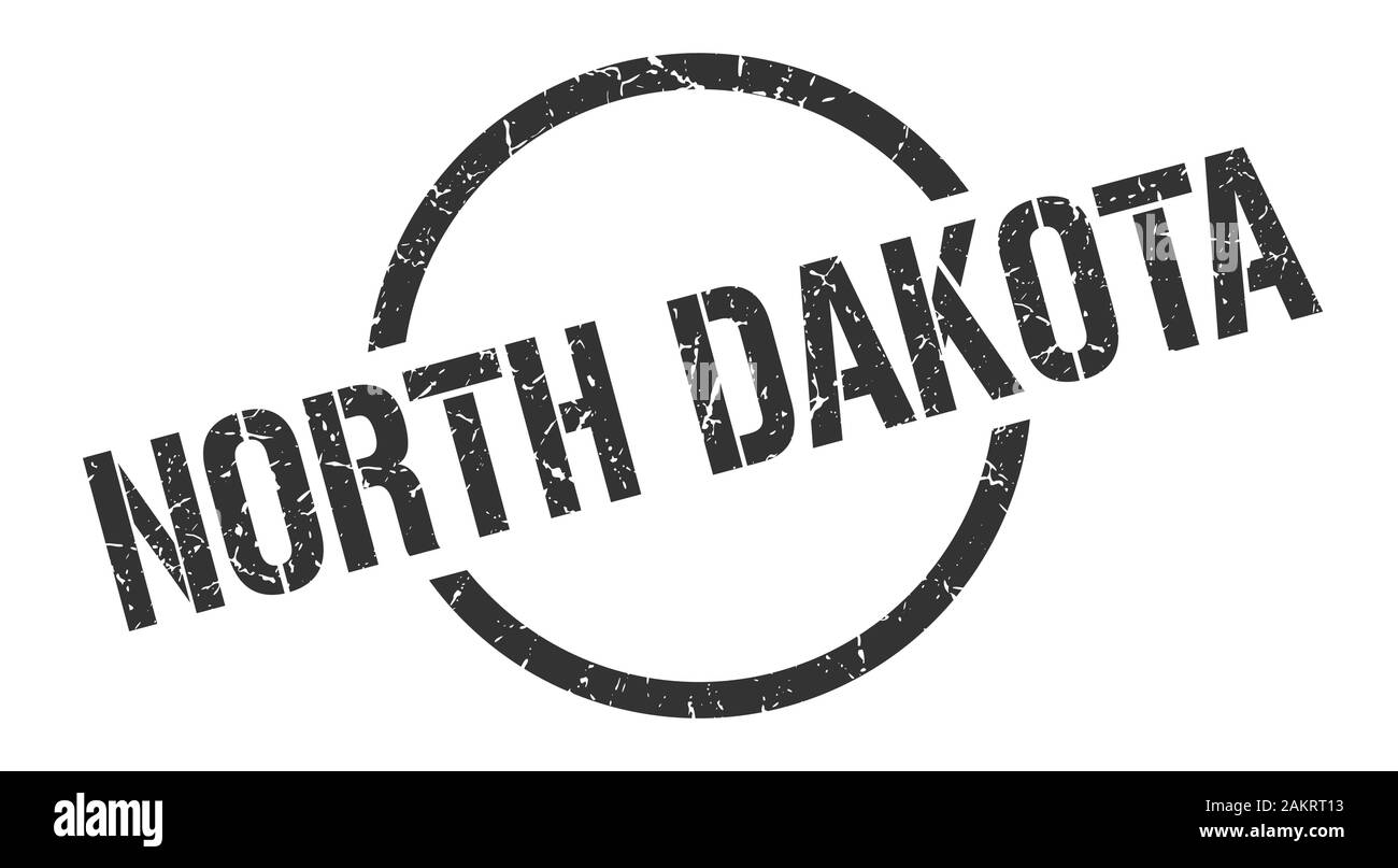 North Dakota stamp. North Dakota grunge round isolated sign Stock Vector