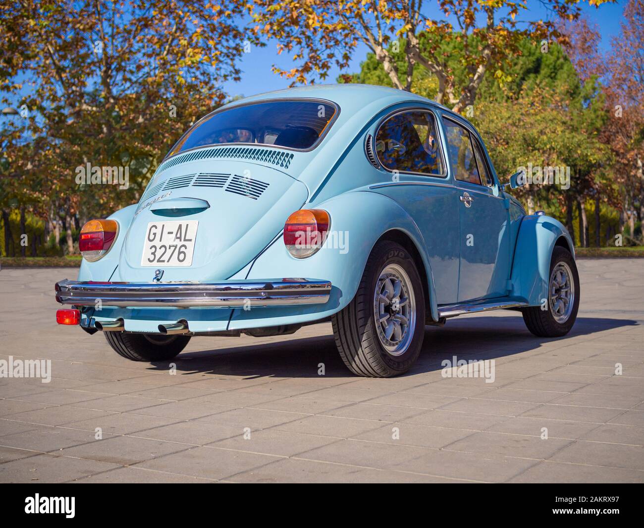 MONTMELO, SPAIN-NOVEMBER 30, 2019: 1973 Volkswagen Beetle (Kafer, Bug) 1303 (Type 1), rear view Stock Photo