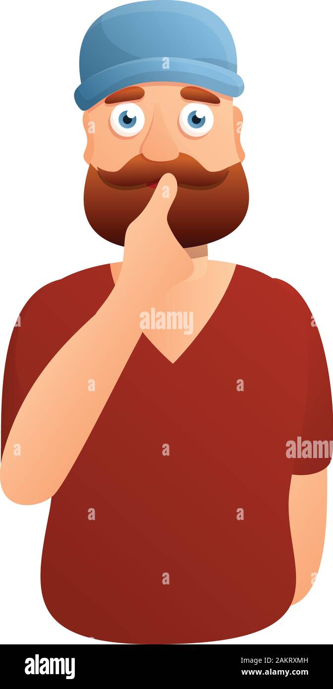 Silence bearded man icon. Cartoon of silence bearded man vector icon for  web design isolated on white background Stock Vector Image & Art - Alamy