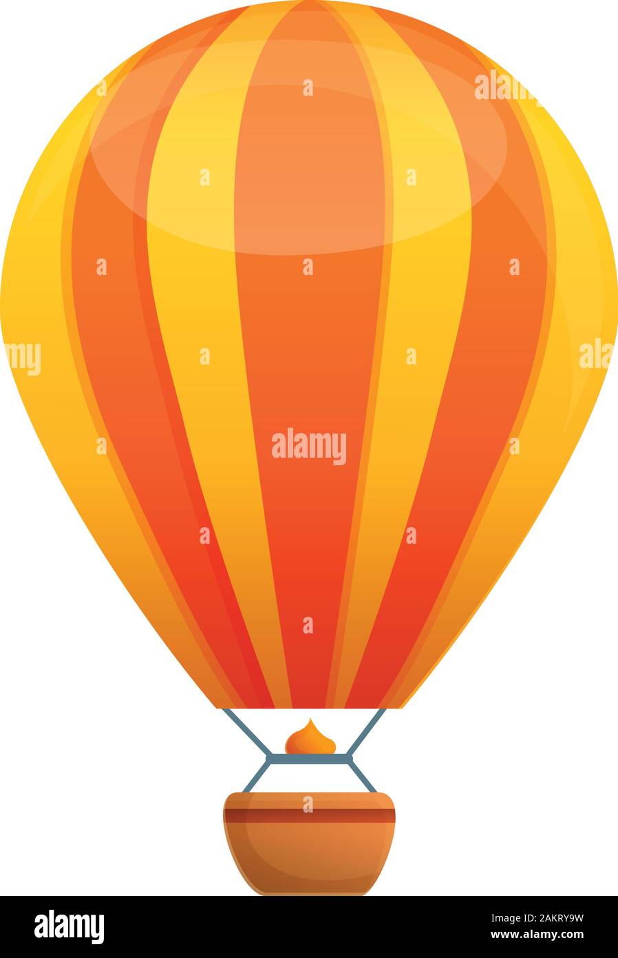 Red yellow air balloon icon. Cartoon of red yellow air balloon vector ...