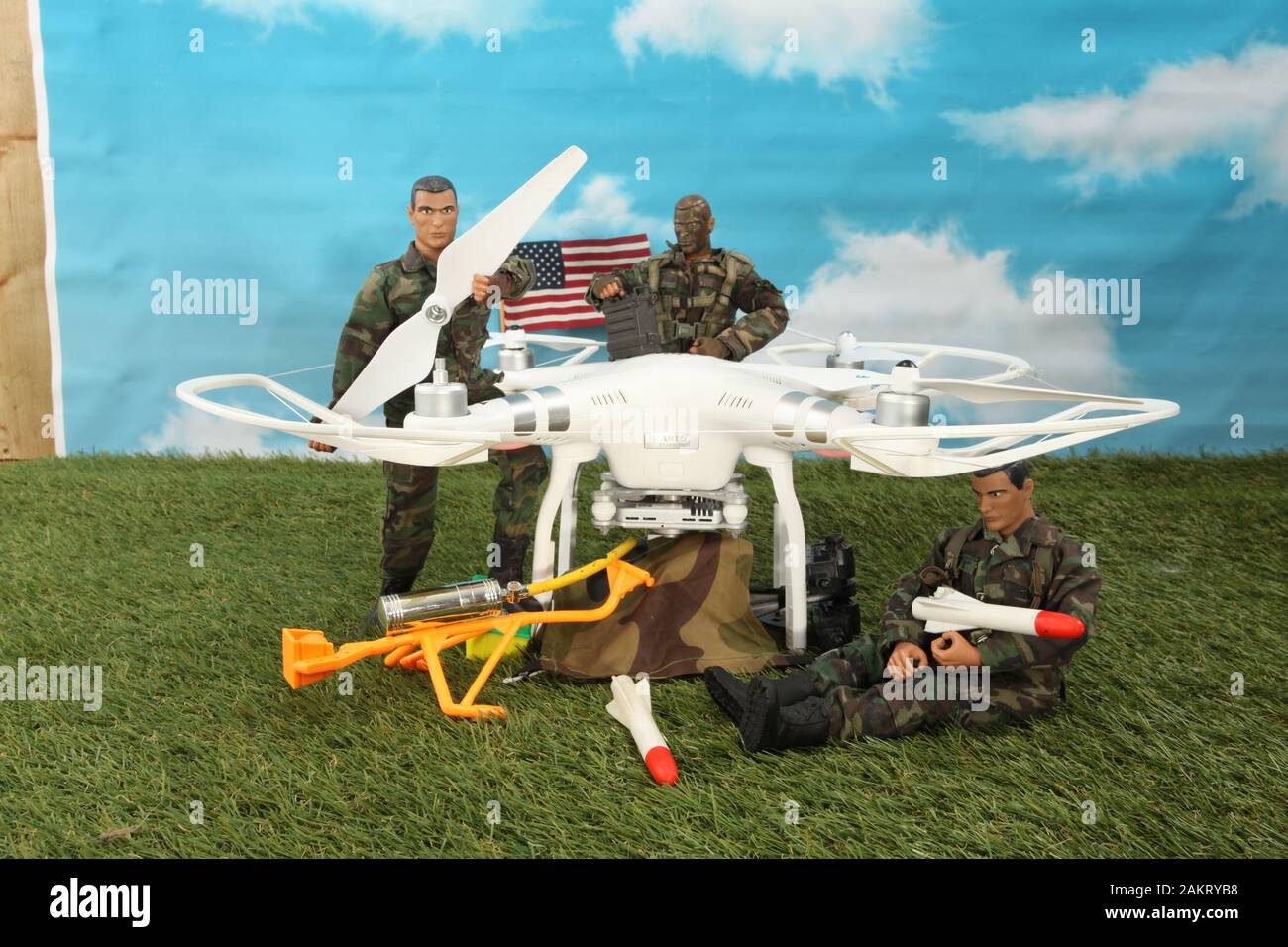 military unmanned aerial vehicle, Iran war diorama Stock Photo