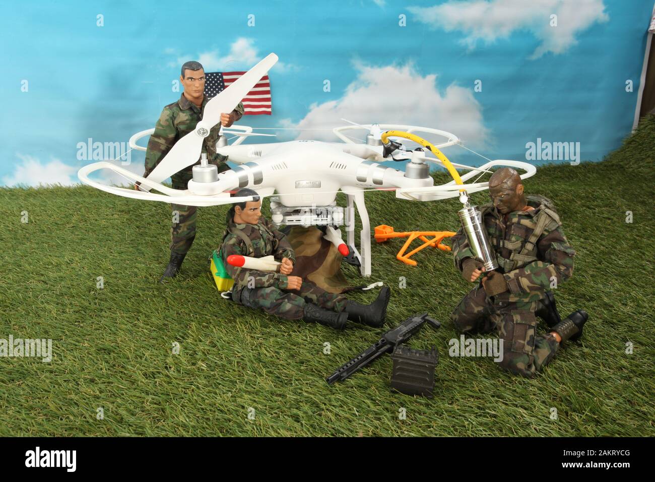 military unmanned aerial vehicle, Iran war diorama Stock Photo