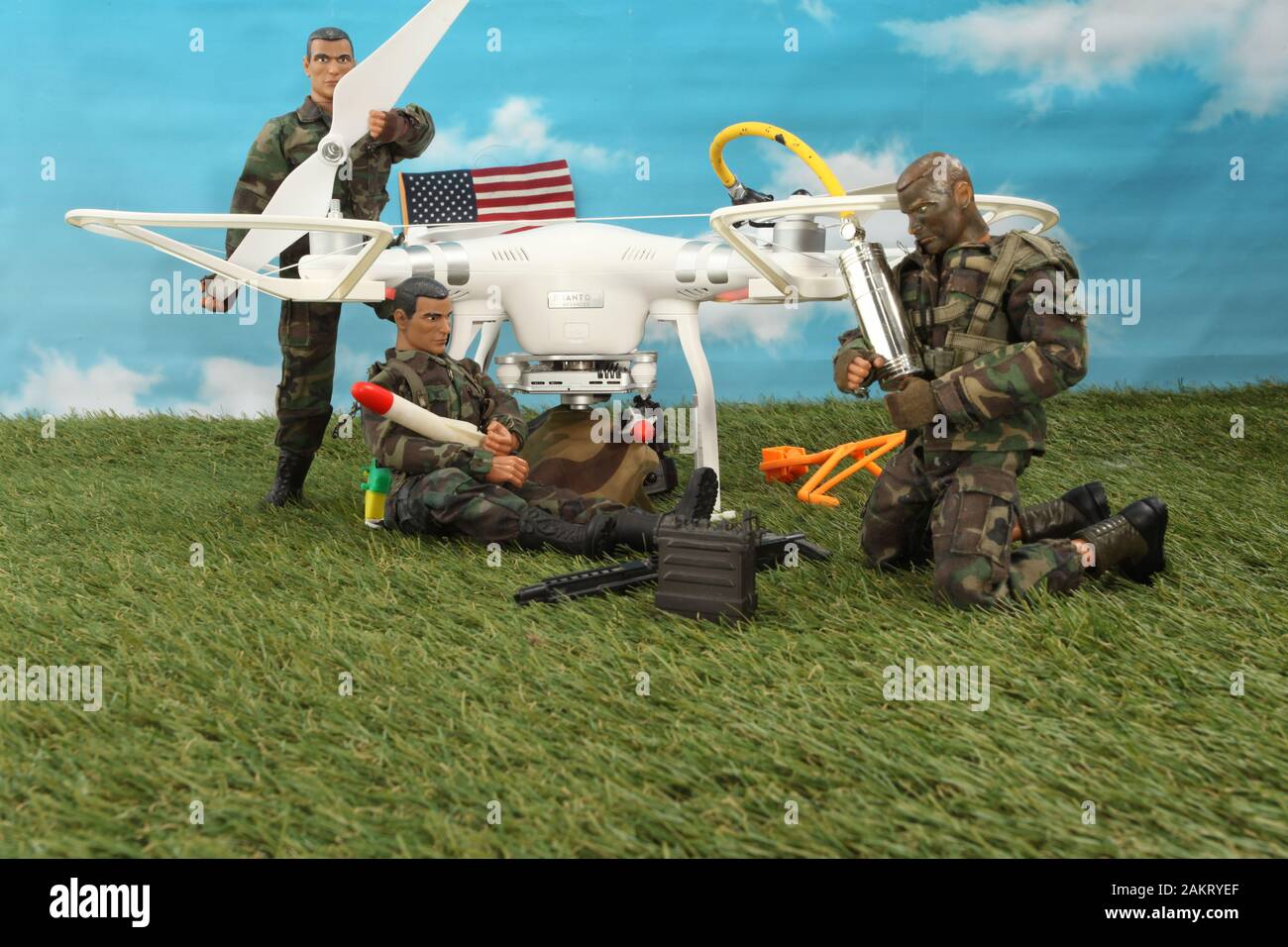 military unmanned aerial vehicle, Iran war diorama Stock Photo Alamy