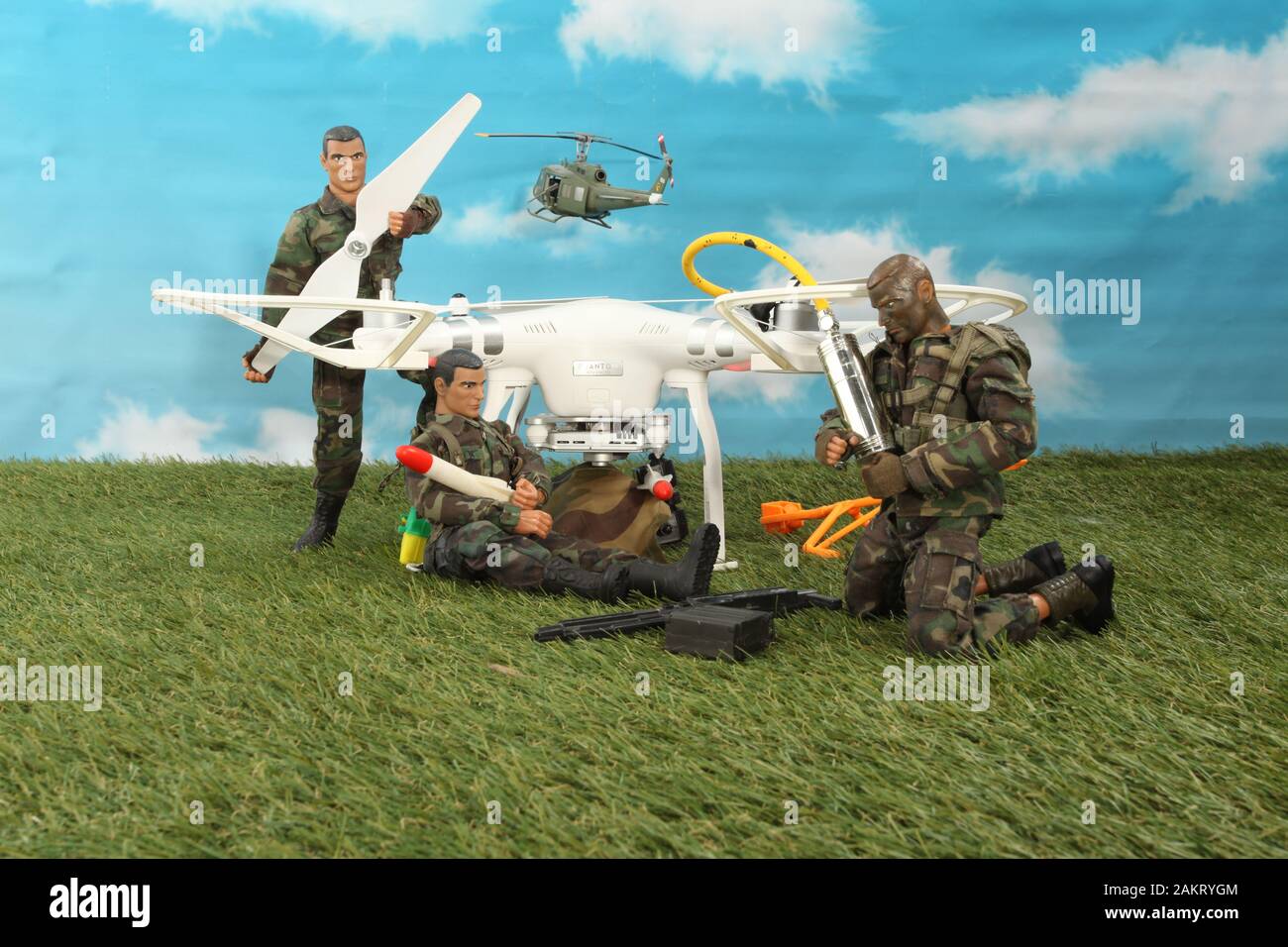 military unmanned aerial vehicle, Iran war diorama Stock Photo