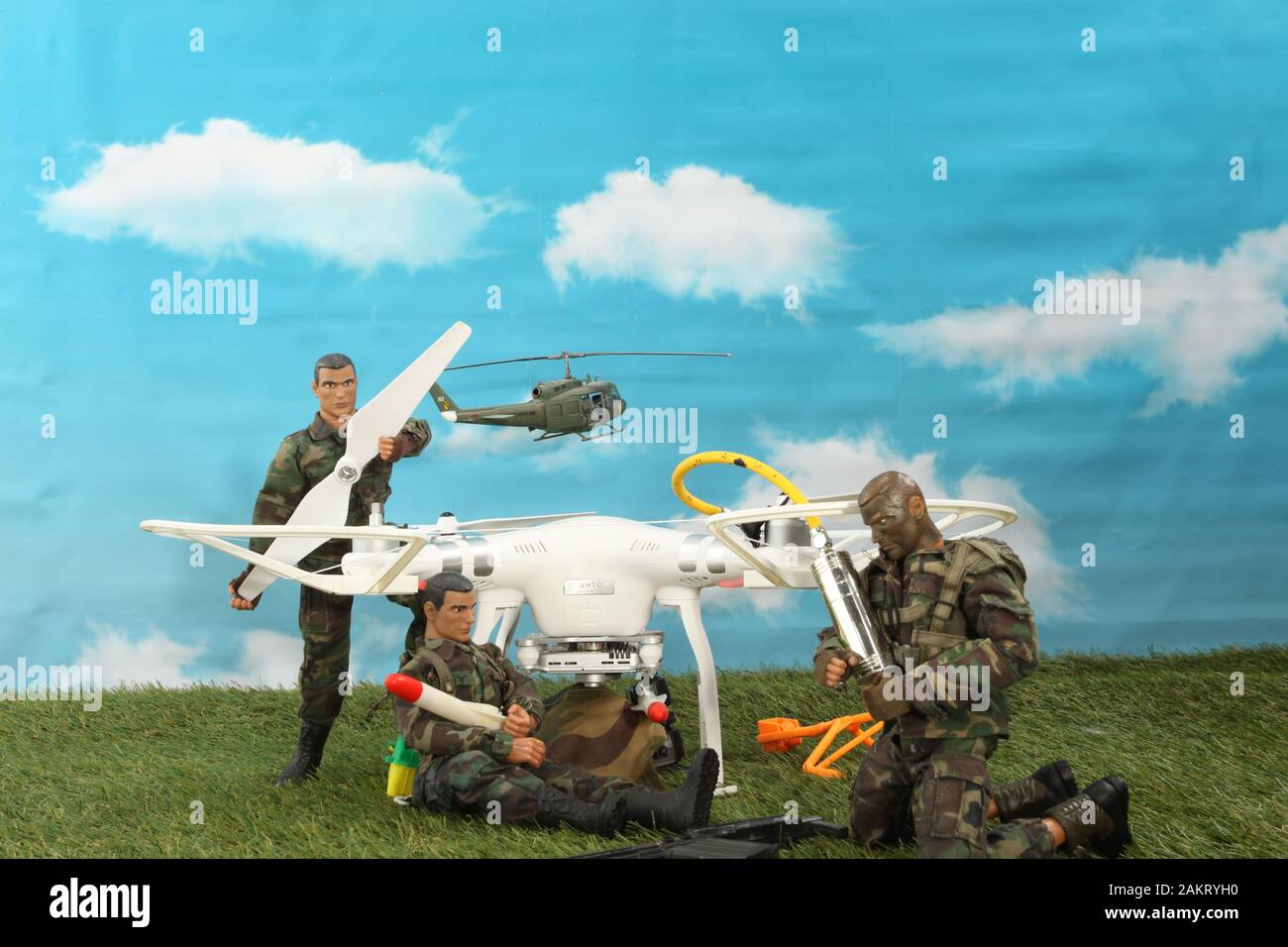military unmanned aerial vehicle, Iran war diorama Stock Photo Alamy