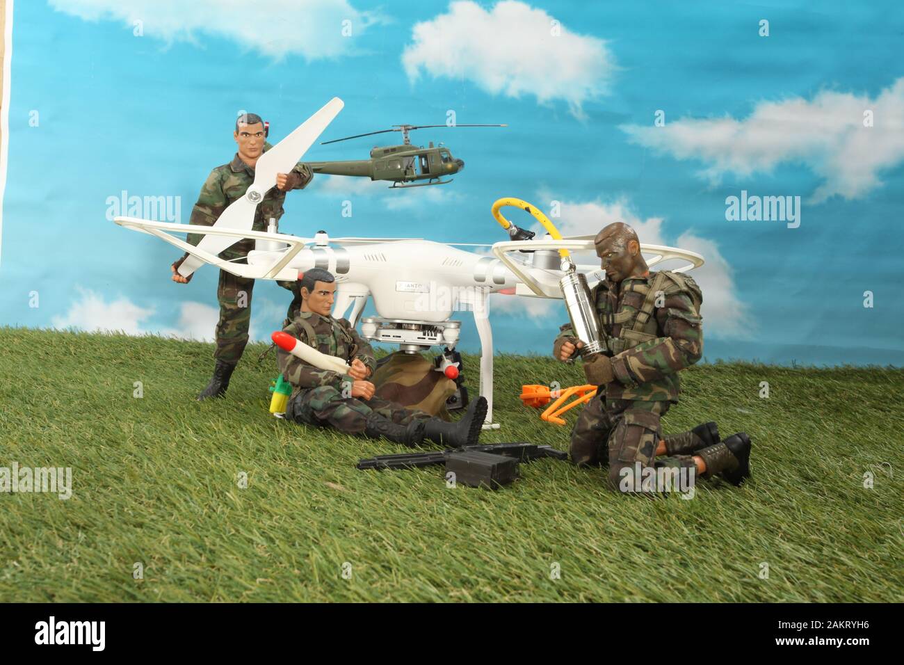 military unmanned aerial vehicle, Iran war diorama Stock Photo Alamy