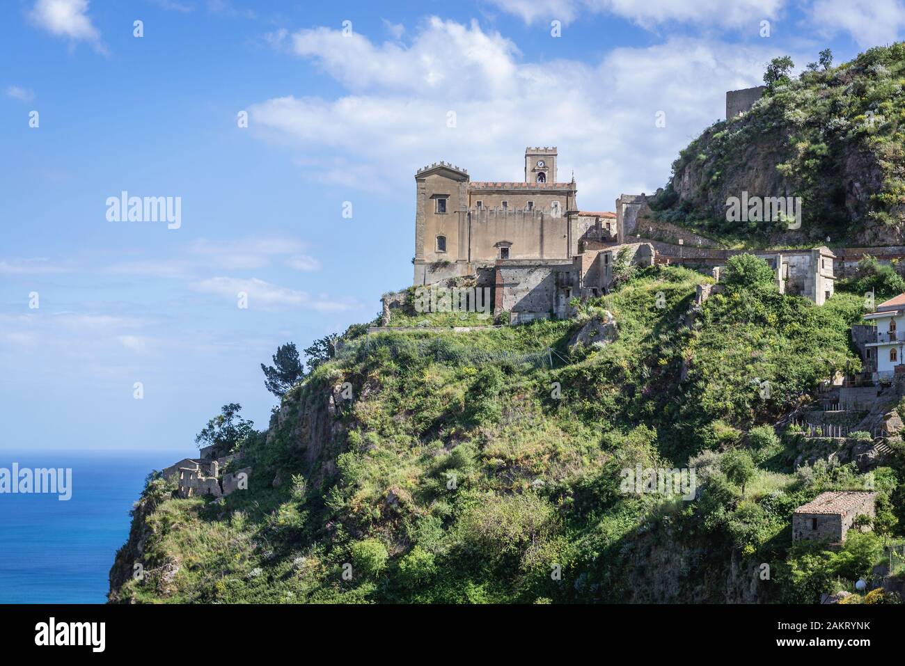 Church of San Nicolo also known as Church of San Lucia in Savoca comune, famous for filming locations of The Godfather movies on Sicily in Italy Stock Photo