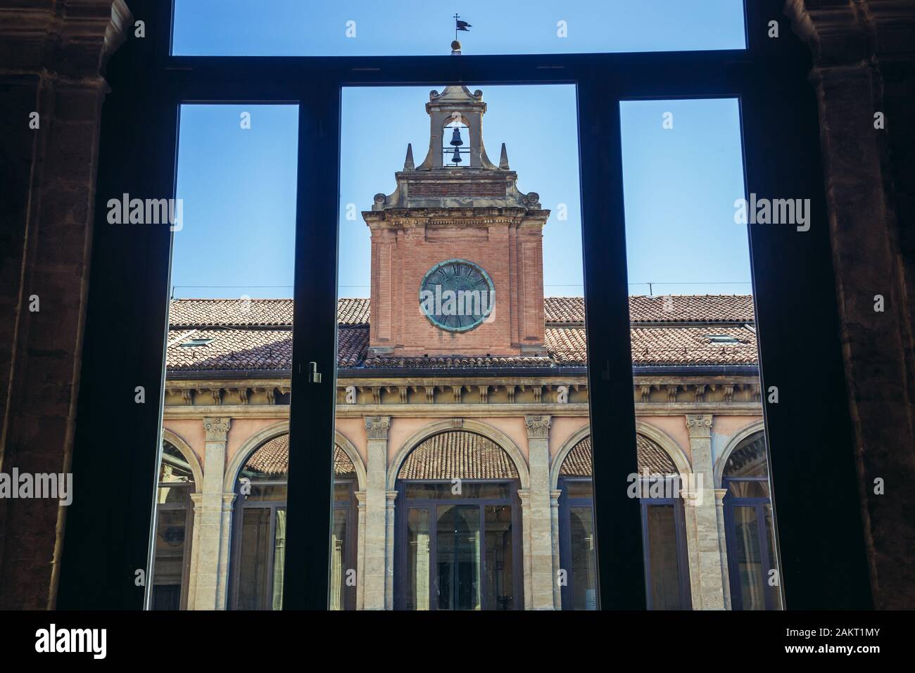 Archiginnasio of Bologna university building, oldest university in the