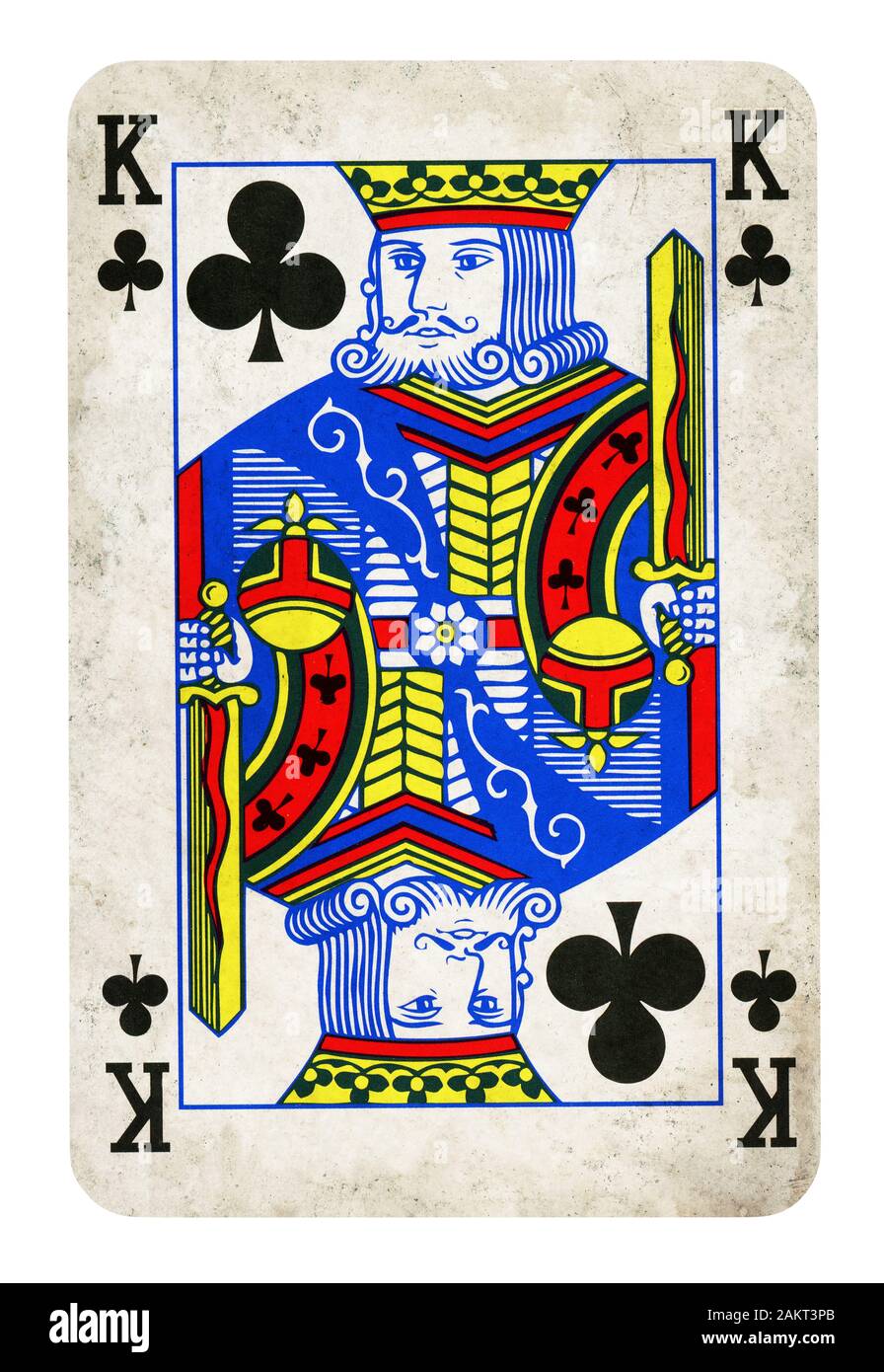 King of Clubs Vintage playing card isolated on white Stock Photo Alamy