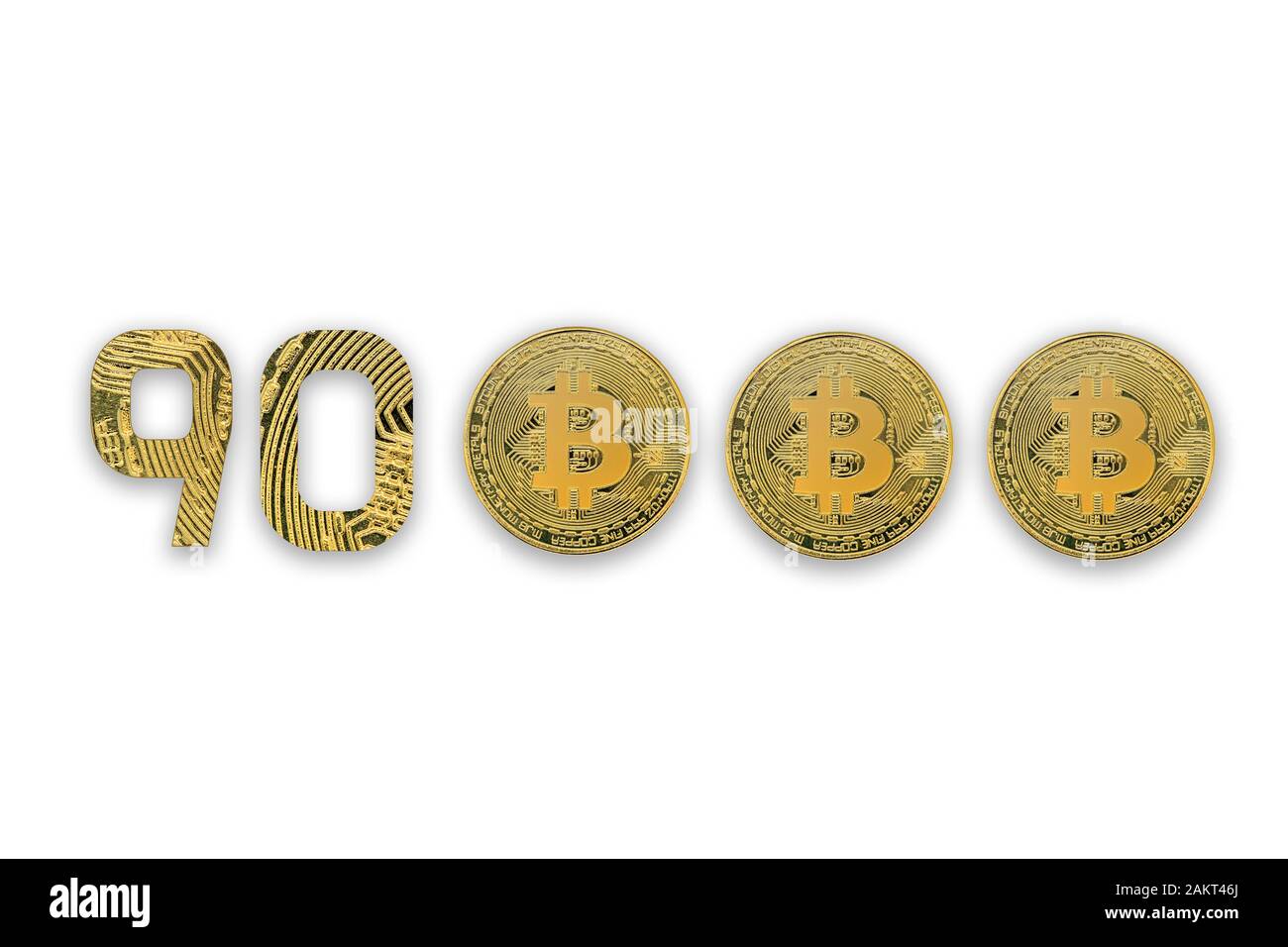 90000 bitcoin exchange rate, isolated. Crypto currency style for design  Stock Photo - Alamy