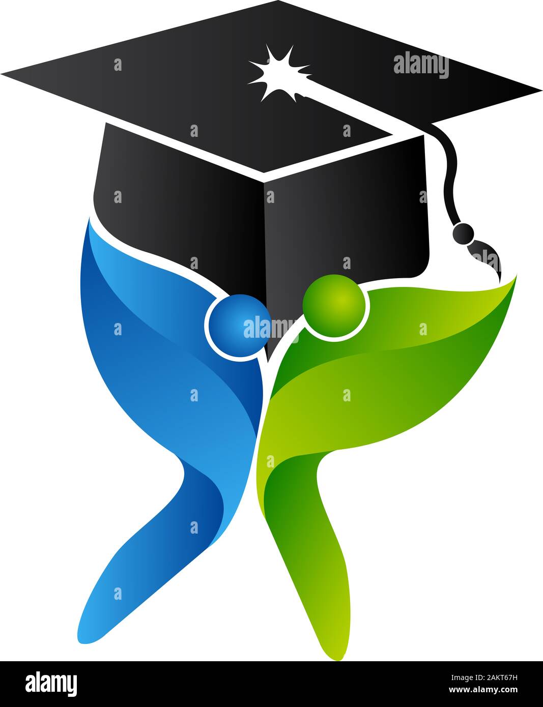 couple graduation logo Stock Photo