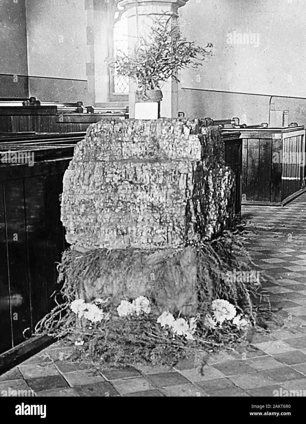 A coal offering at a Harvest Festival Service, Victorian period Stock Photo