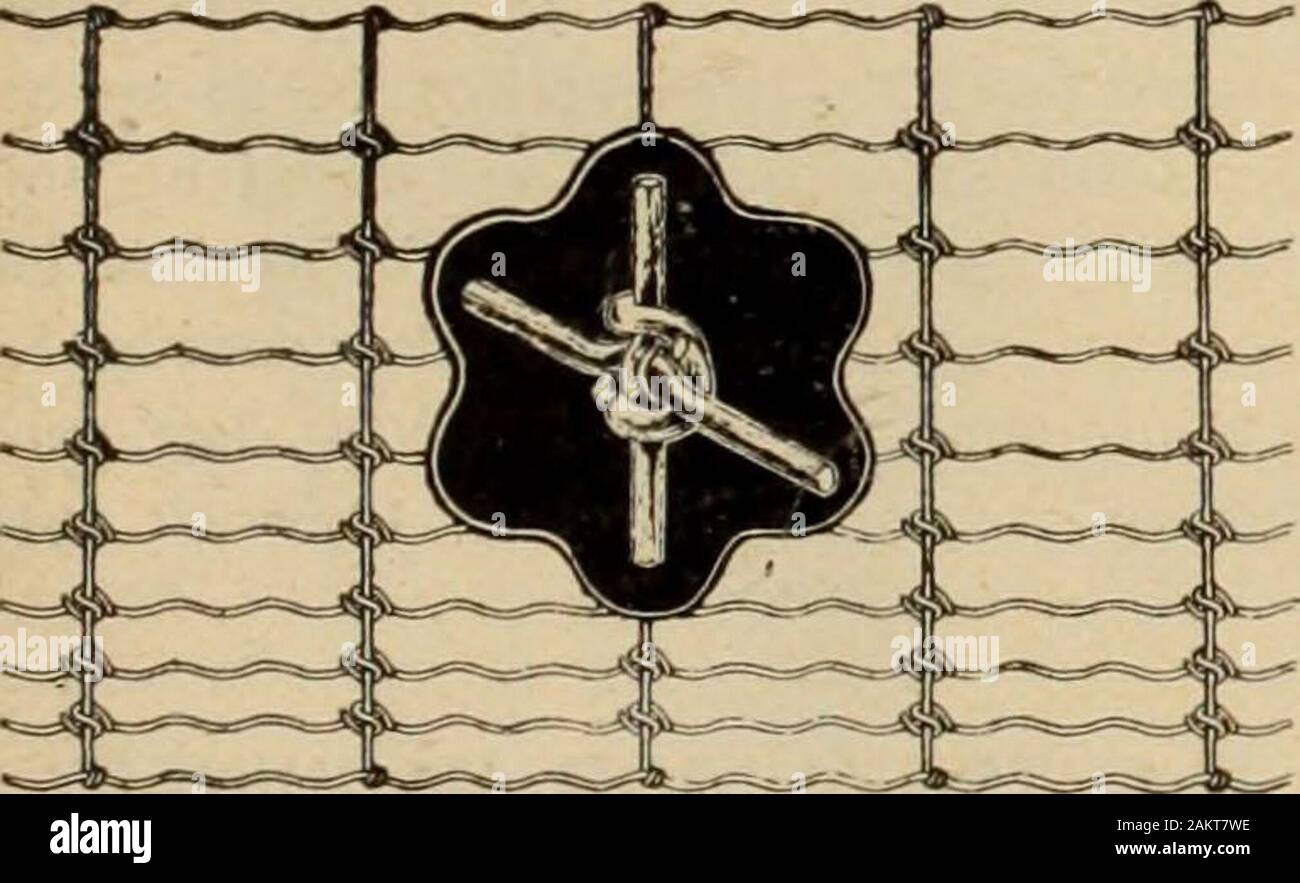 Hardware merchandising (January-June 1902) . The ConroyRefrigera-tor DoorFastener. IDEAL Xfftf FENCING Complete in the roll. A heavy one-piece staythat will not buckle up and cannot slip. Notethe lock. No. 9 hard spring wire throughout.A fence that will last.. The McGregor, Banwell Fence Co., Limited WINDSOR, ONT. COILED SPRING AND OTHER FENCE WIRES. Stock Photo