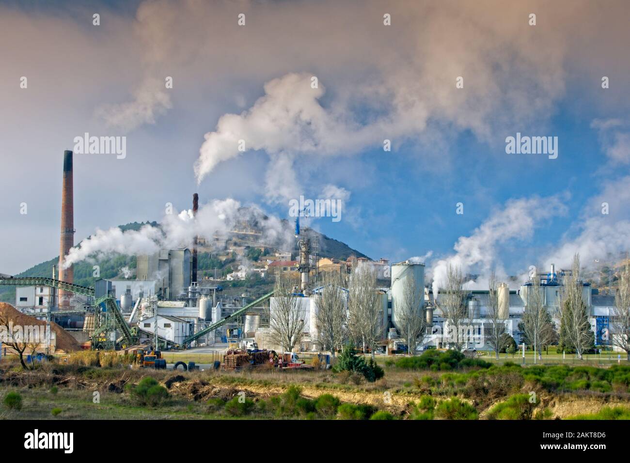 Air pollution in an industrial plant. Stock Photo