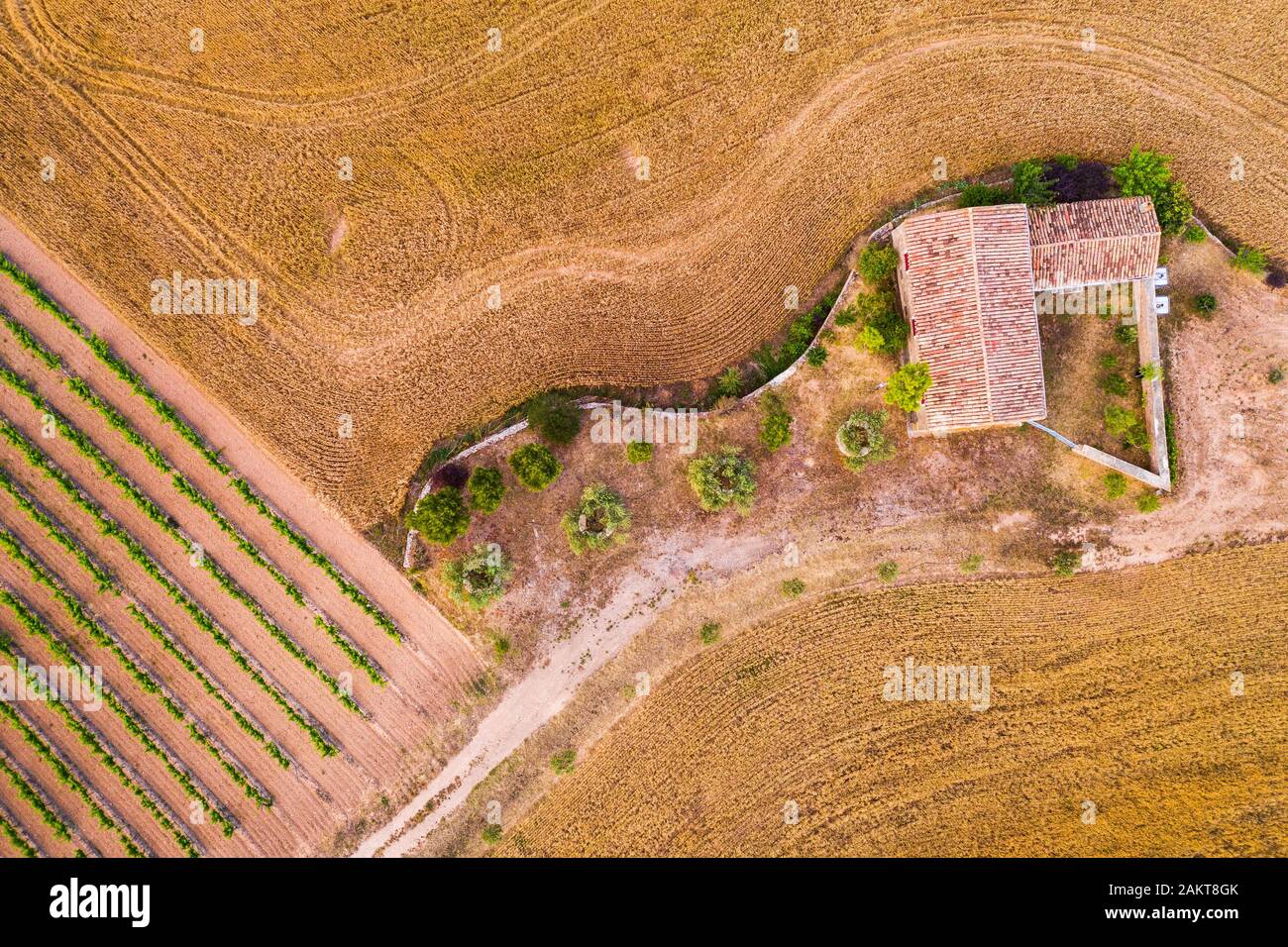 Agriculture landscape. Aerial view. Stock Photo