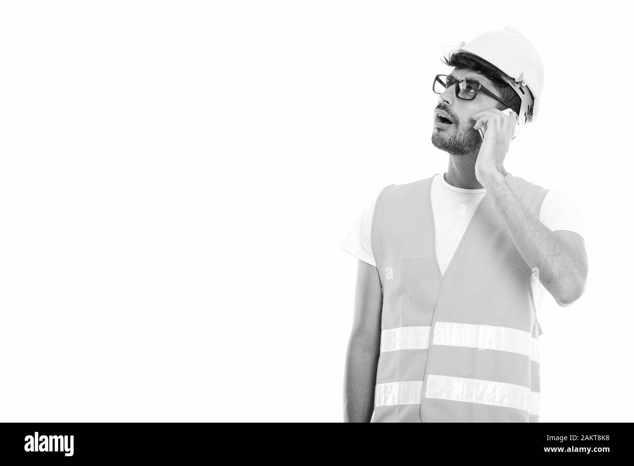 Bearded man in white protective hi-res stock photography and images - Alamy