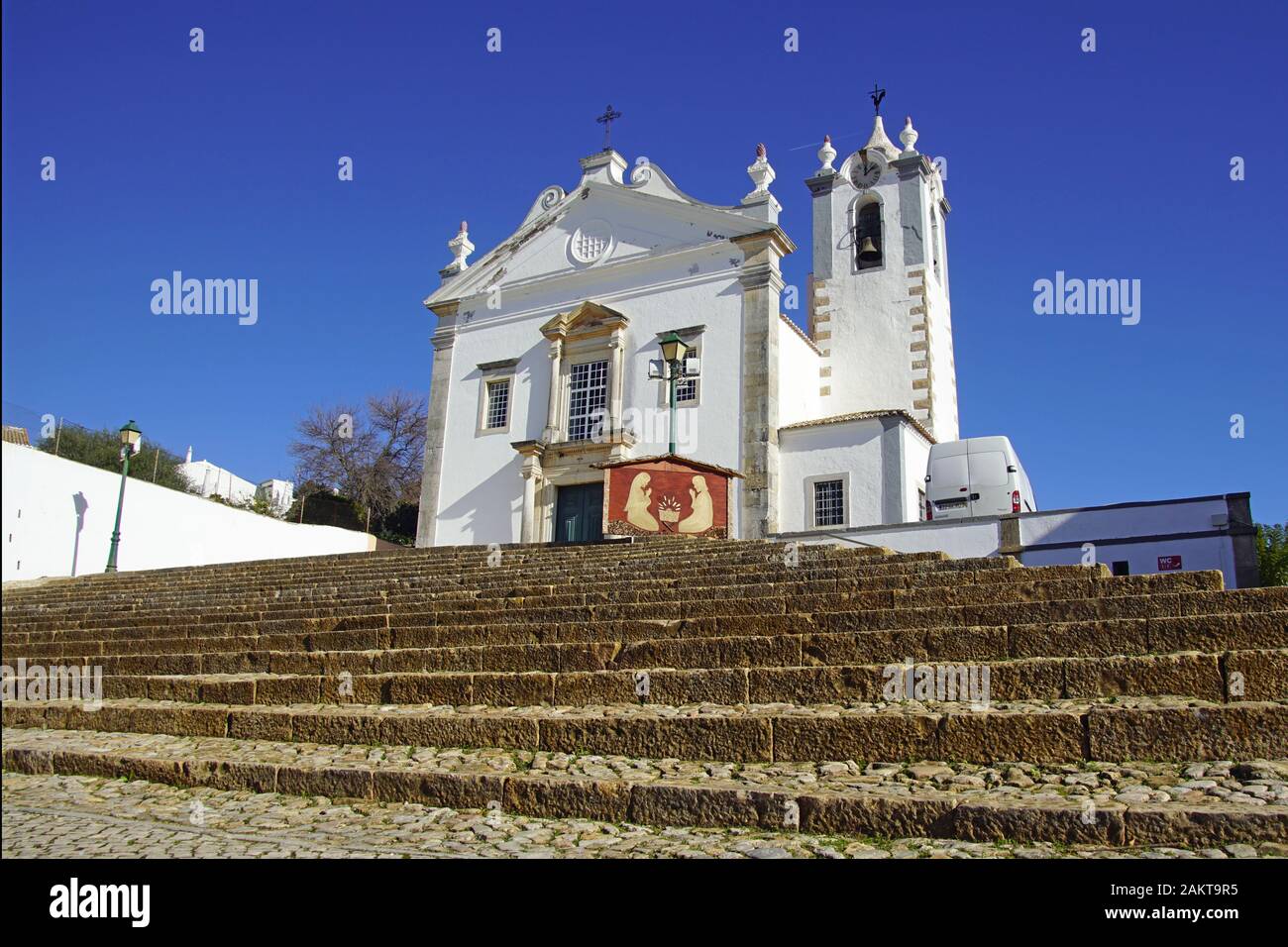 Estoi, Portugal -  December 27, 2019: Roman Catholic temple Church of St. Martinho. Stock Photo