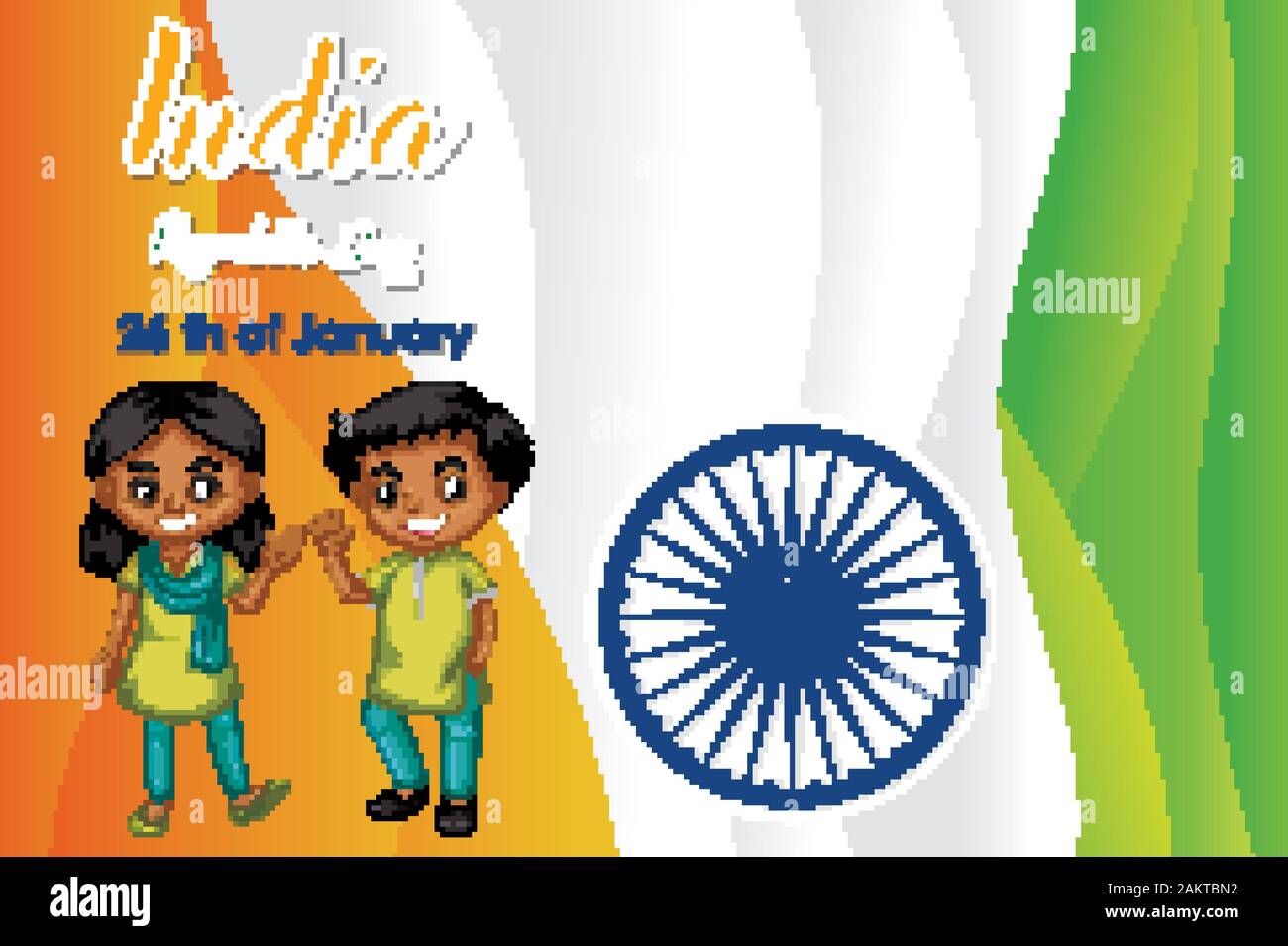 India Republic Day Poster Design With Two Happy Kids Illustration Stock Vector Image Art Alamy Vector illustration poland independence day, polish flag in trendy grunge style. alamy