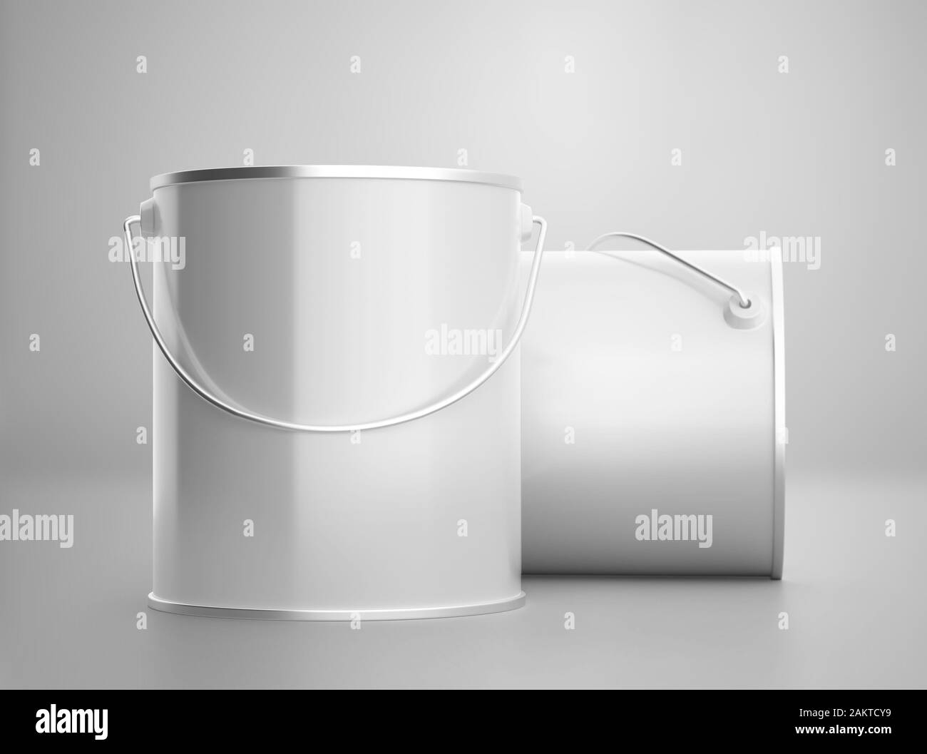 Download Blank White Paint Can With Handle Mockup Clear Closed Paint Bucket 3d Rendering Isolated On Light Background Ready For Your Design Stock Photo Alamy