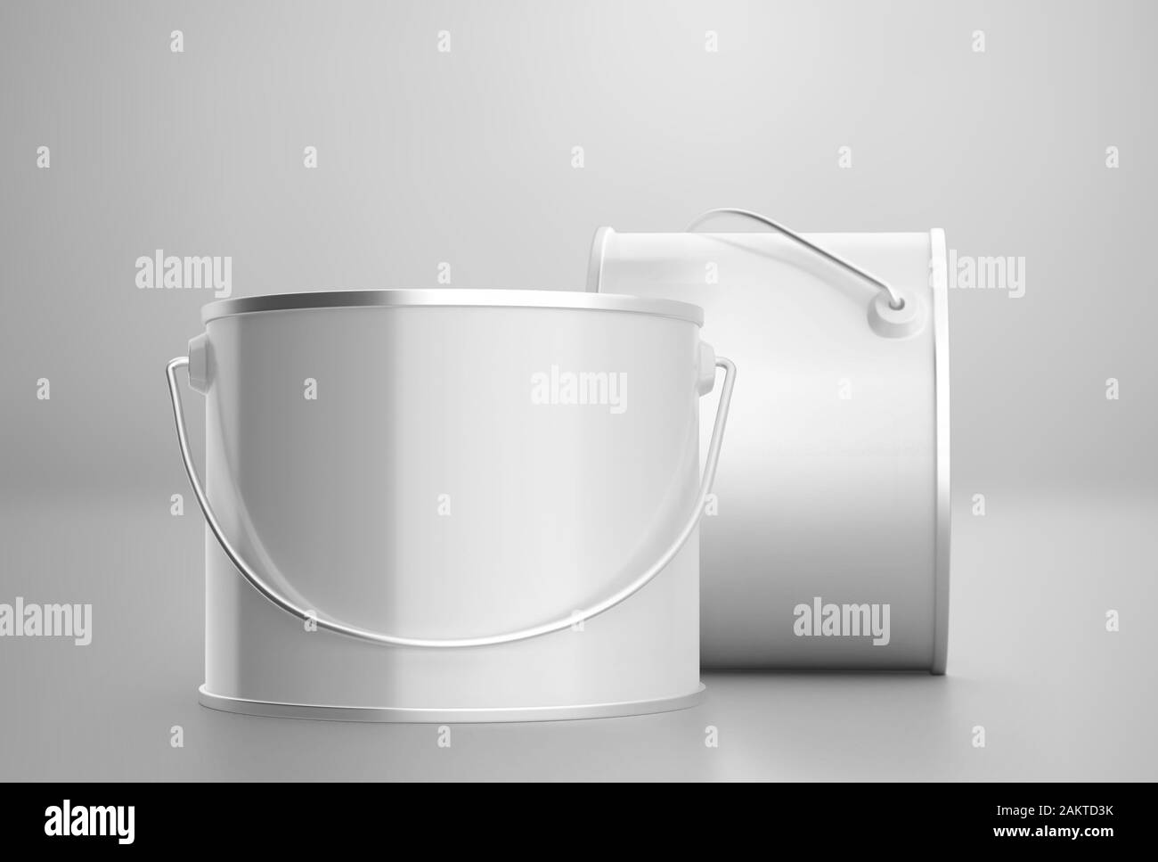 Download Blank White Paint Can With Handle Mockup Clear Closed Paint Bucket 3d Rendering Isolated On Light Background Ready For Your Design Stock Photo Alamy